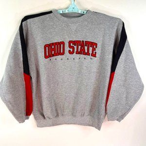 Ohio State Buckeye University Sweatshirt Mens Large Gray Cadre Embroidered